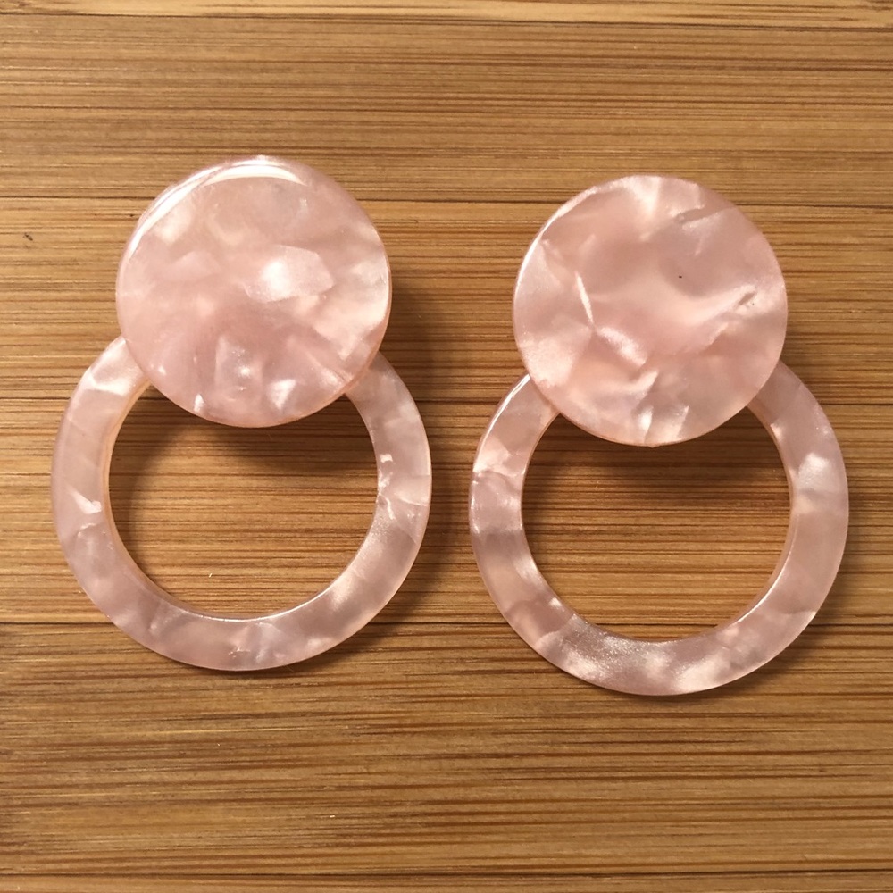 Pink statement earrings